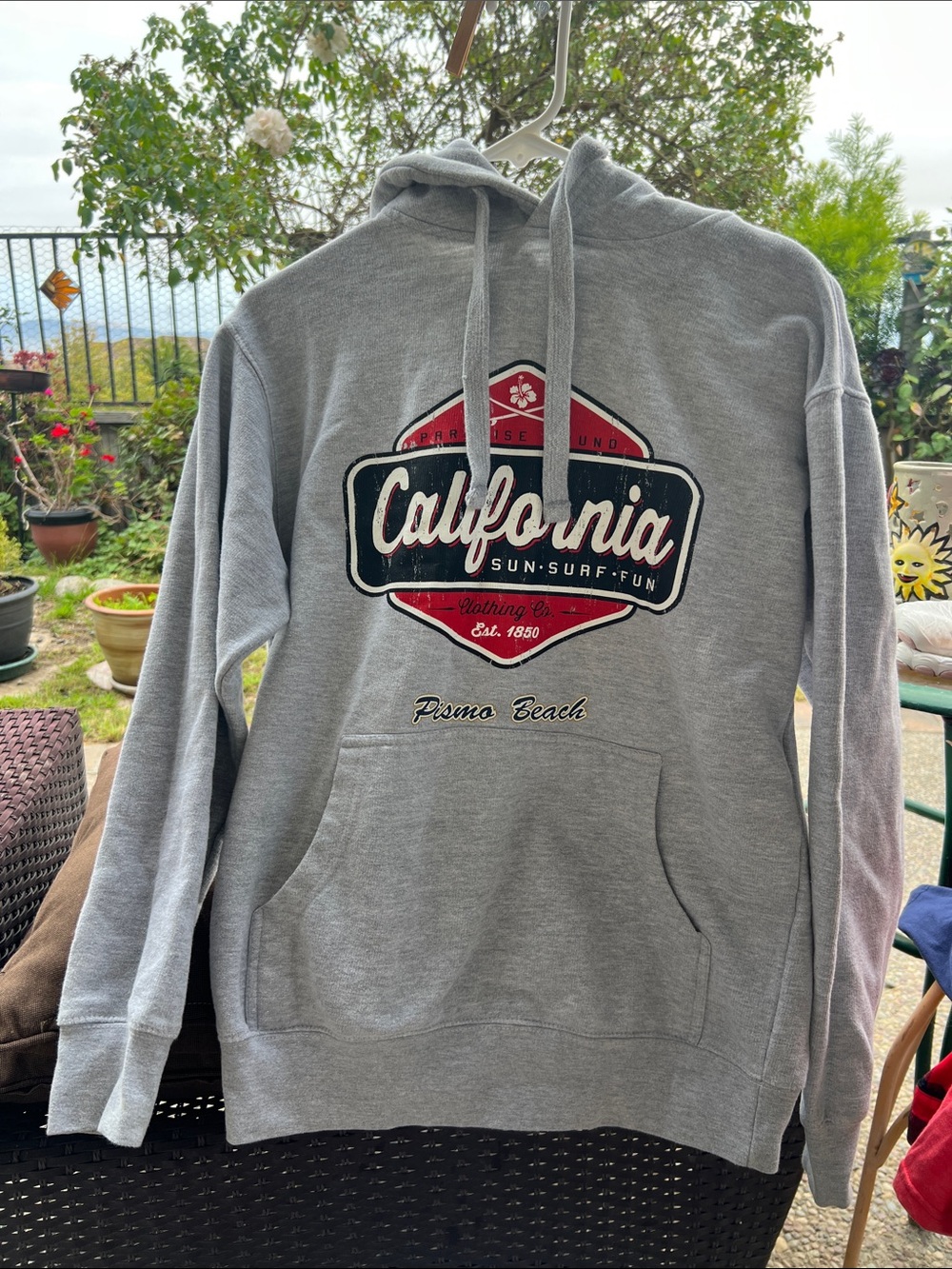 California Pismo Beach Gray Hoodie Sweatshirt